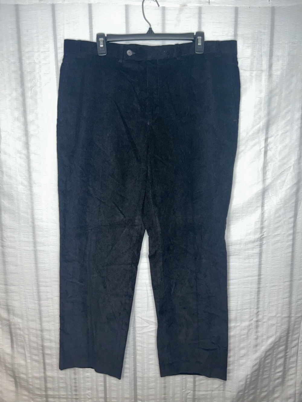 LAUREN RALPH LAUREN Black Corduroy Flat Front Dress Pants Size 38x30 New Baggy